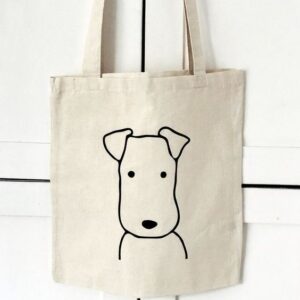 Tote Bag Dog Line Face